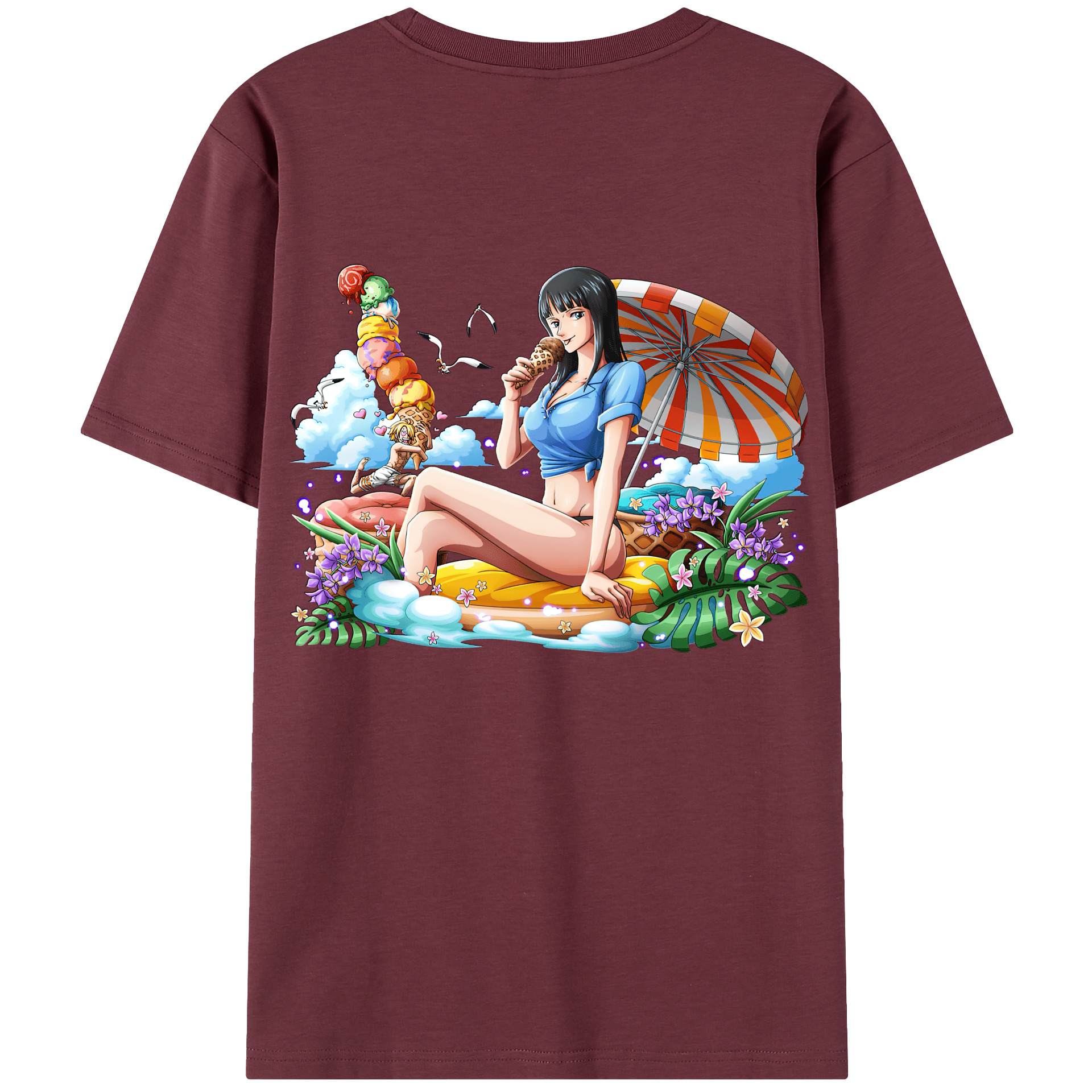 （画像用） ワンピース ニコ・ロビン ONE PIECE Nico Robin 綿100％半袖Tシャツ（背面プリント）